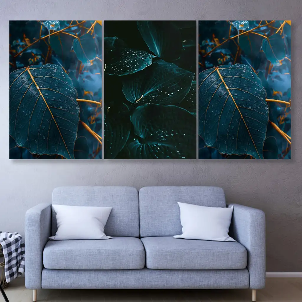 لوحة جدارية فنية لتزين الحائط بتصميم عصري ، ثلاث قطع ،مقاس ( 120X60cm)