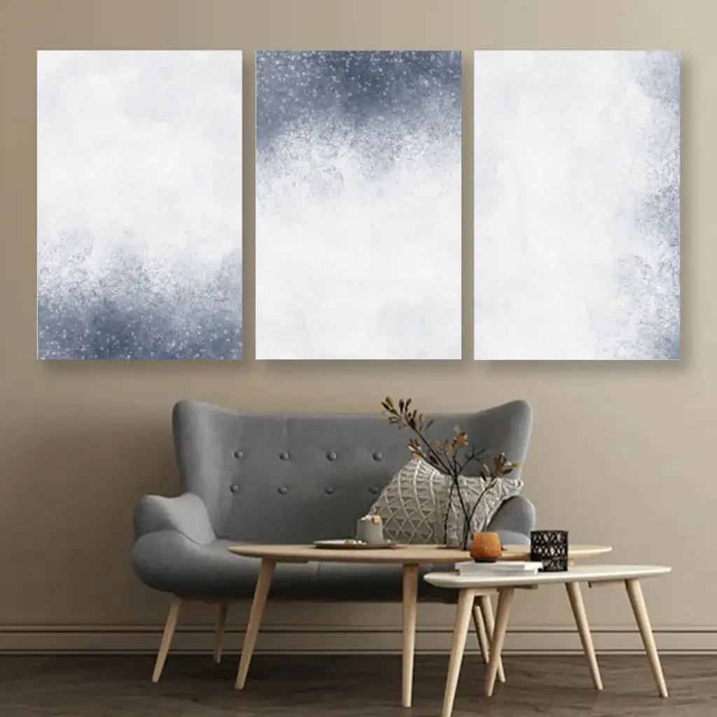 لوحة جدارية فنية لتزين الحائط بتصميم تجريدي ، ثلاث قطع ،مقاس ( 120X60cm)