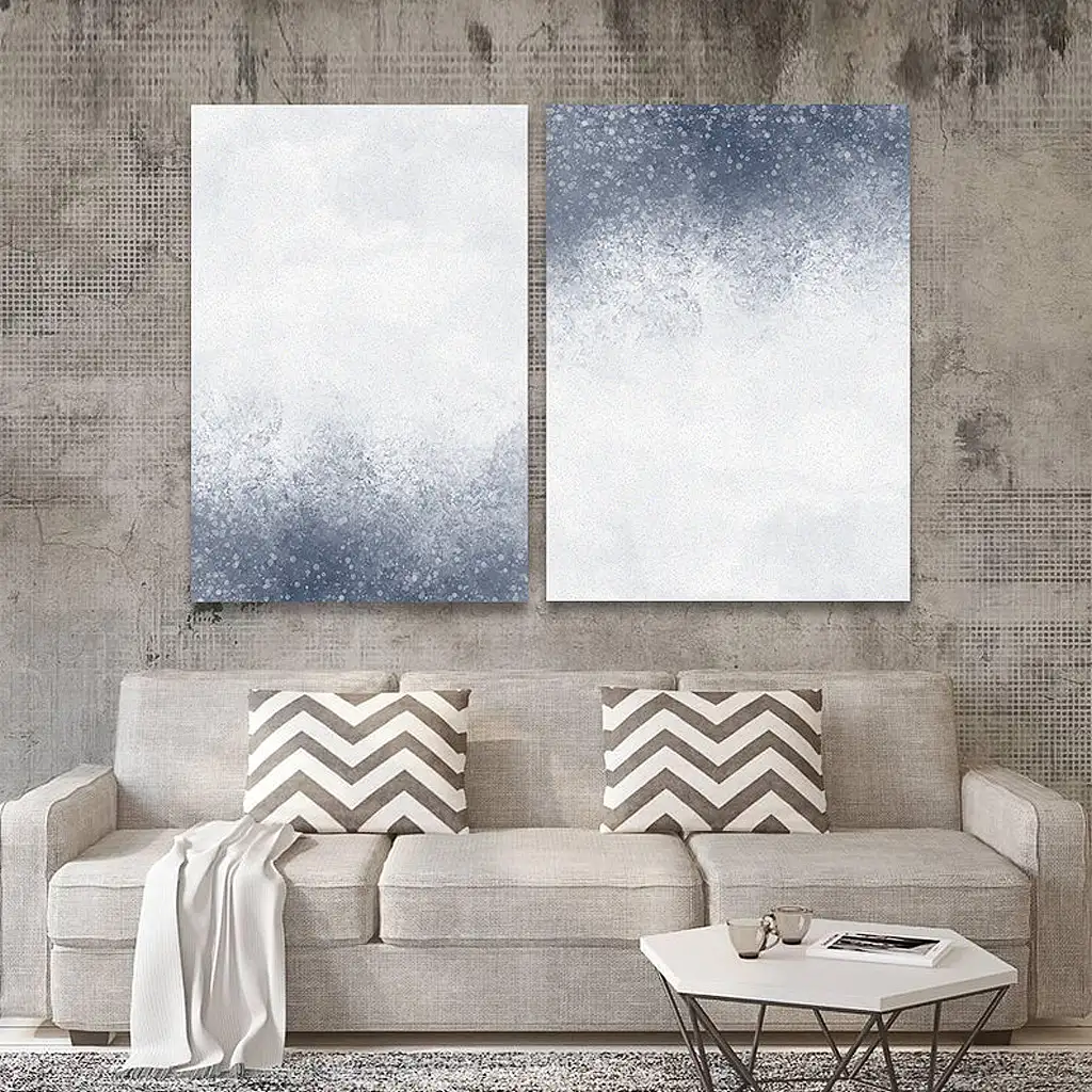 لوحة جدارية فنية لتزين الحائط بتصميم عصري, قطعتين ,القياس:80x60سم