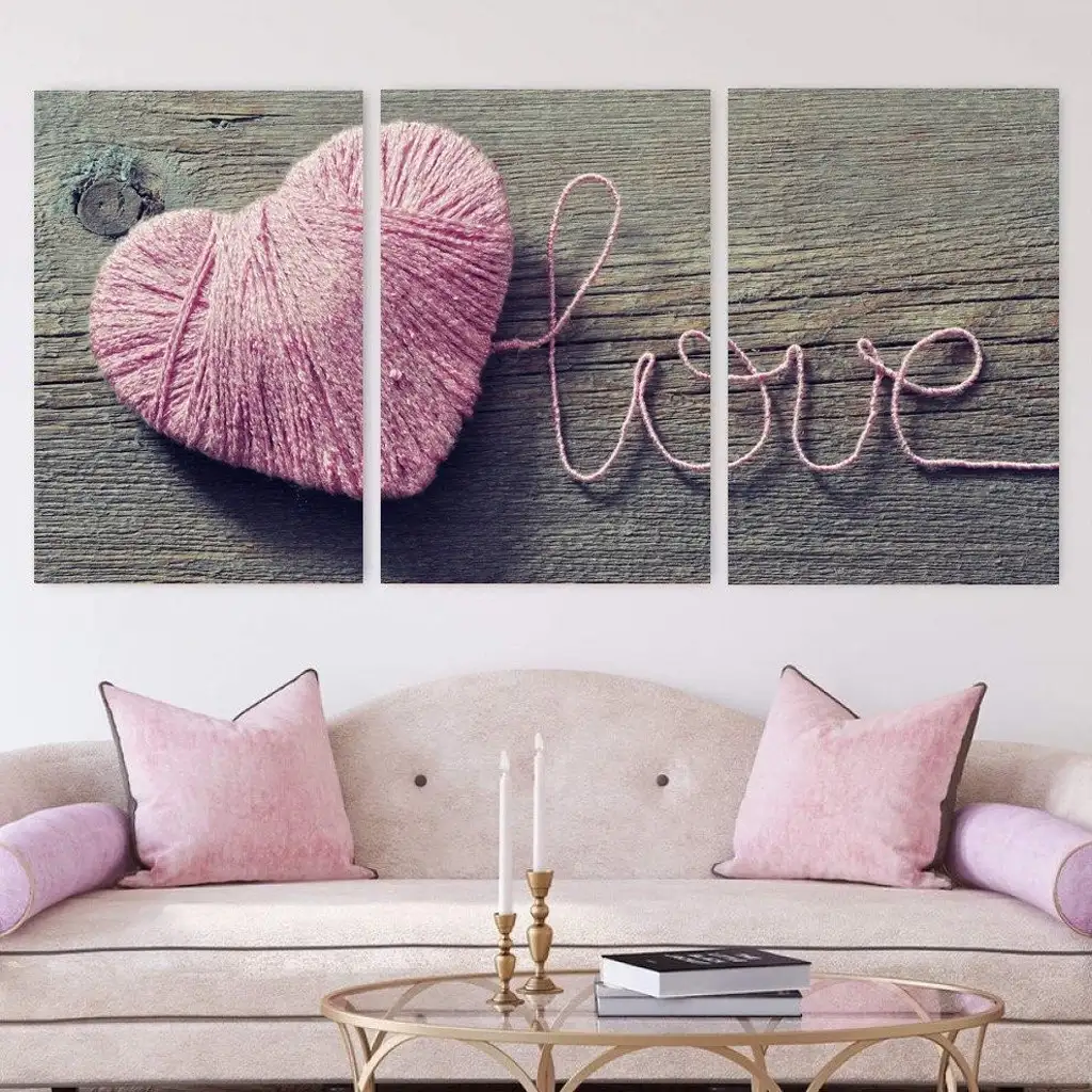 لوحة جدارية فنية لتزين الحائط بتصميم عصري ، ثلاث قطع ،مقاس ( 120X60cm)