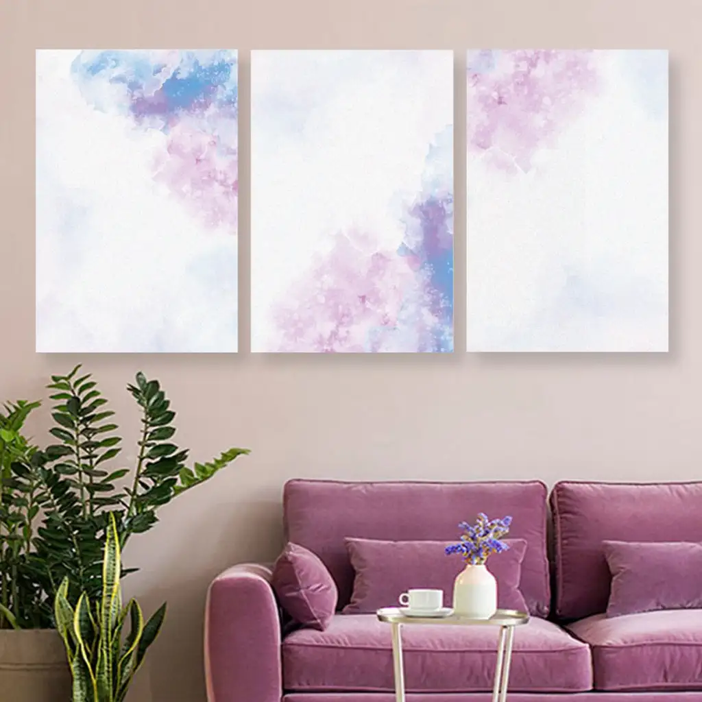 لوحة جدارية فنية لتزين الحائط بتصميم تجريدي، ثلاث قطع ،مقاس ( 120X60cm)