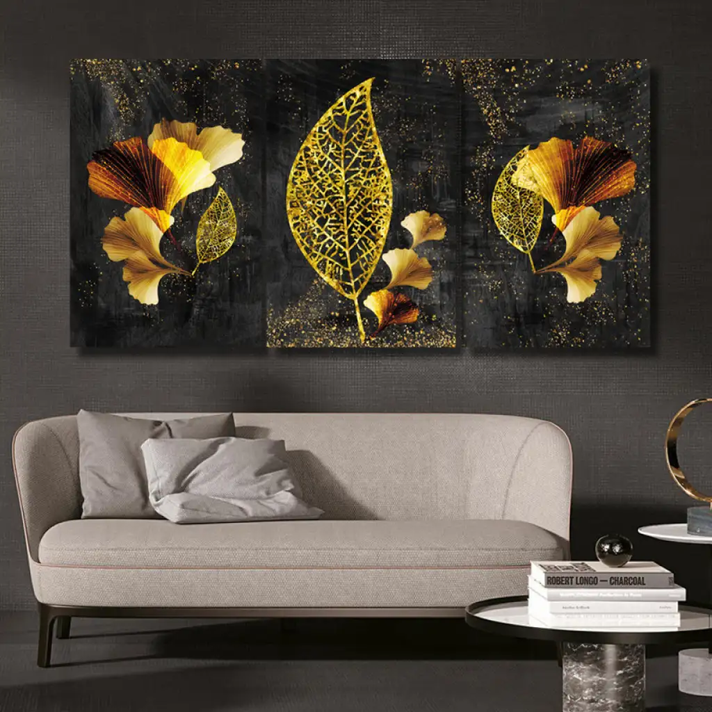 لوحة جدارية فنية لتزين الحائط بتصميم عصري، ثلاث قطع ،مقاس ( 120X60cm)