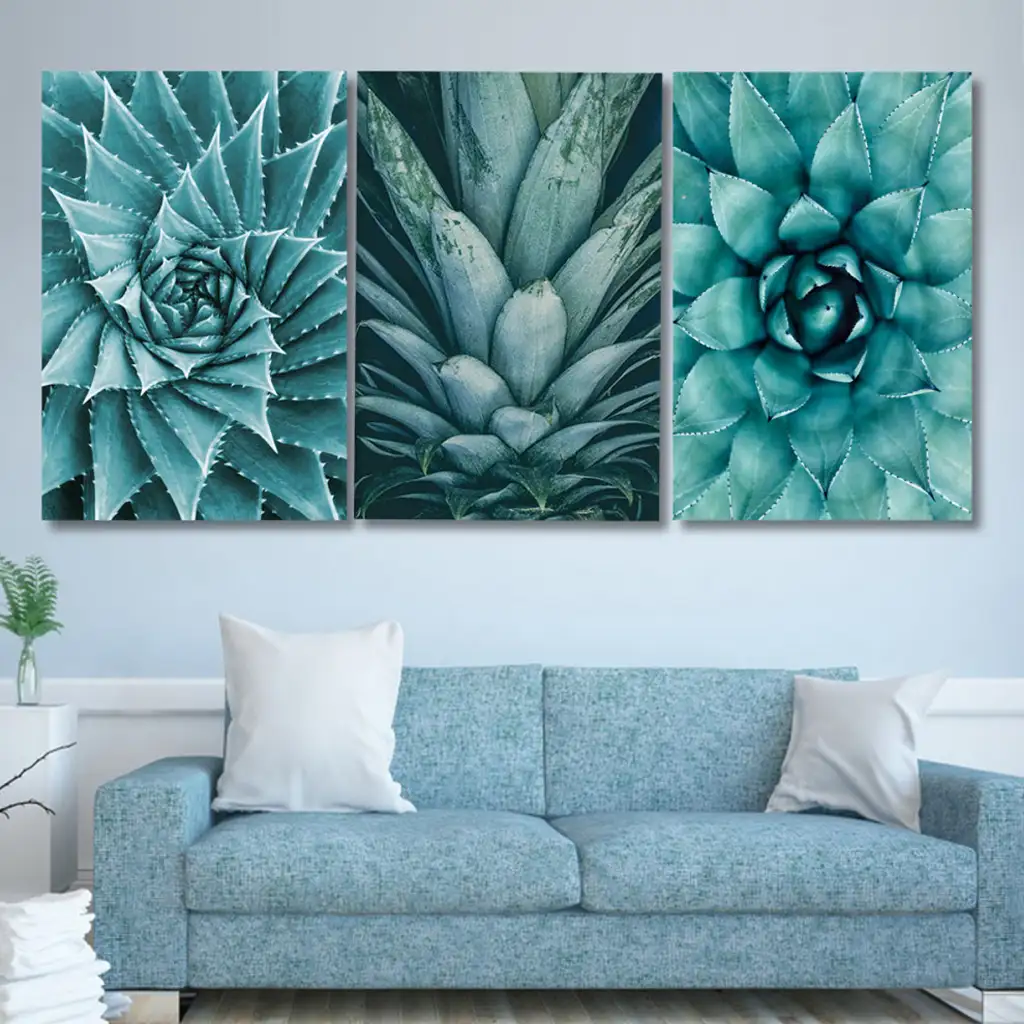 لوحة جدارية فنية لتزين الحائط بتصميم تجريدي، ثلاث قطع ،مقاس ( 120X60cm)