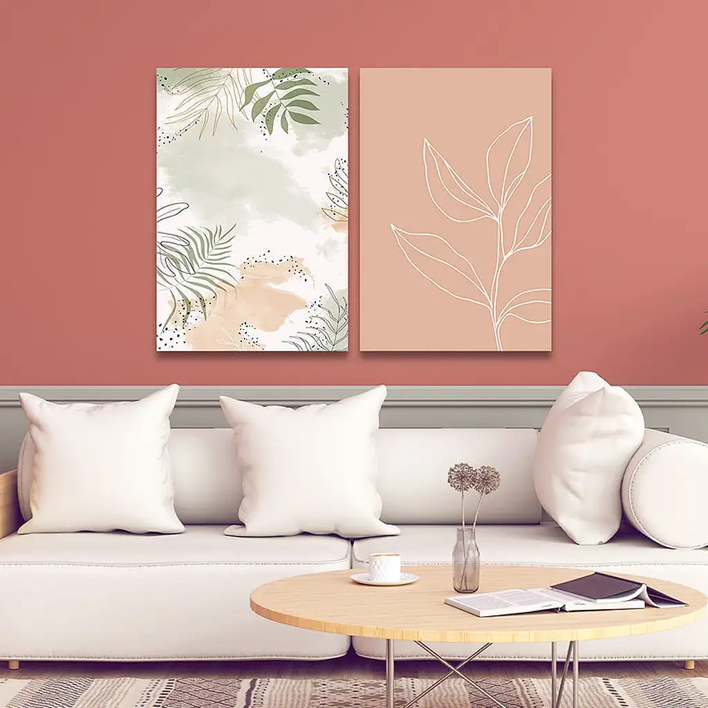 لوحة جدارية فنية لتزين الحائط بتصميم عصري, قطعتين ,القياس:80x60سم