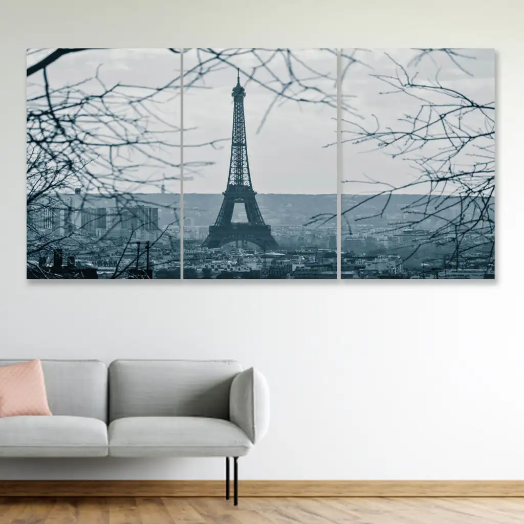 لوحة جدارية فنية لتزين الحائط بتصميم عصري ، ثلاث قطع ،مقاس ( 120X60cm)