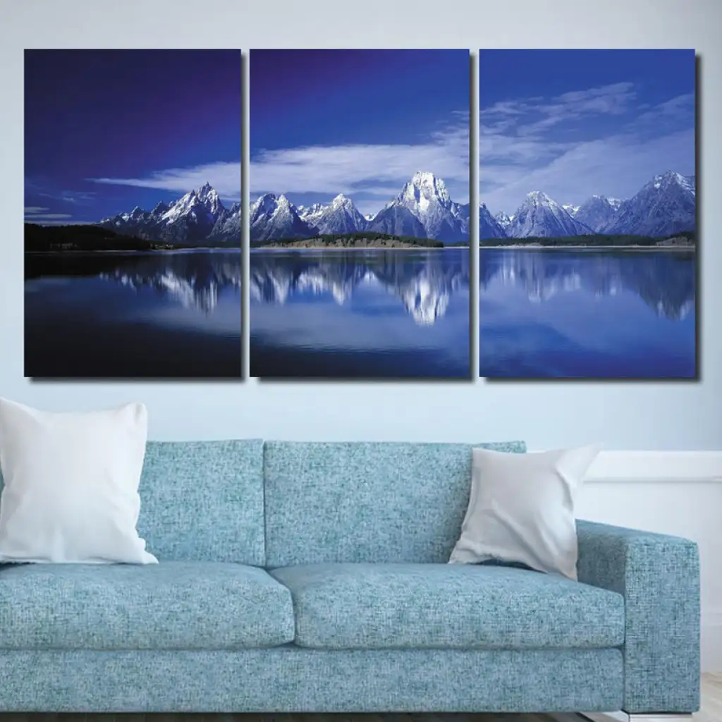 لوحة جدارية فنية لتزين الحائط بتصميم طبيعة، ثلاث قطع ،مقاس ( 120X60cm)