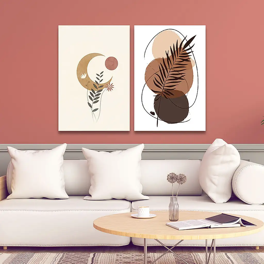 لوحة جدارية فنية لتزين الحائط بتصميم عصري, قطعتين ,القياس:80x60سم